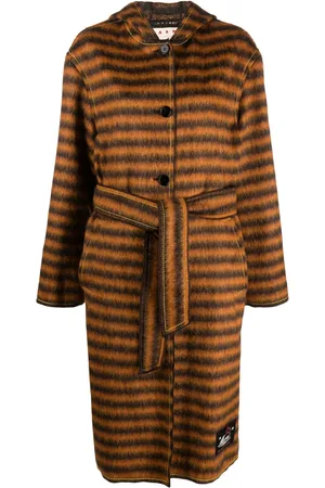 Marni Striped hooded coat