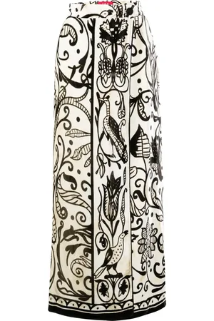 F.R.S For Restless Sleepers Patterned two-tone midi skirt