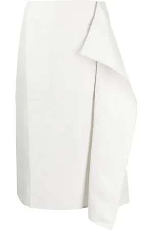 Lee Mathews High-waisted draped midi skirt