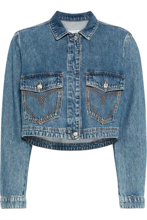 Moschino Logo-patch cropped denim jacket