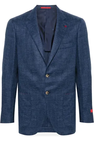 ISAIA Brooch-detail mélange blazer