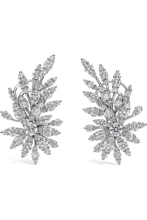 Leo Pizzo 18kt white gold Flame diamond earrings