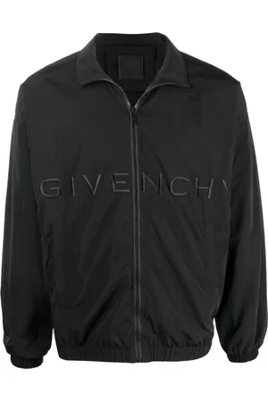 Givenchy Embroidered-logo zip-fastening jacket