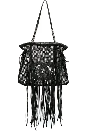CHANEL 2011 Resort large logo fringed tote
