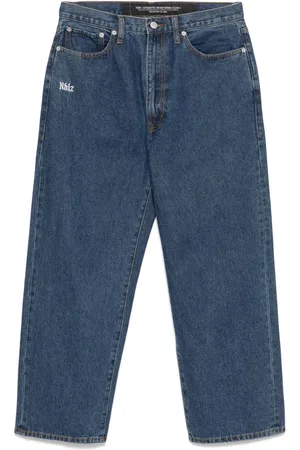 Izzue Logo-embroidered tapered jeans