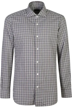 BARBA Check-pattern cotton shirt