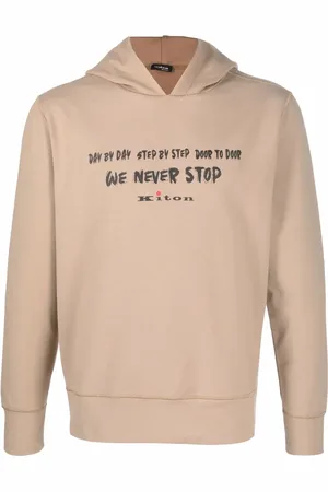 Kiton Slogan-print logo hoodie