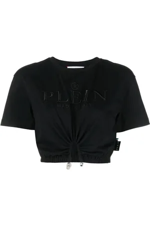 Philipp Plein Embroidered-logo cropped T-shirt