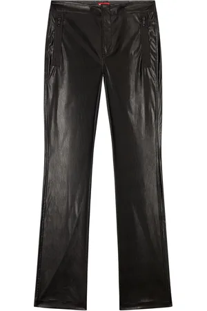 Diesel P-Nes faux-leather logo-embossed trousers