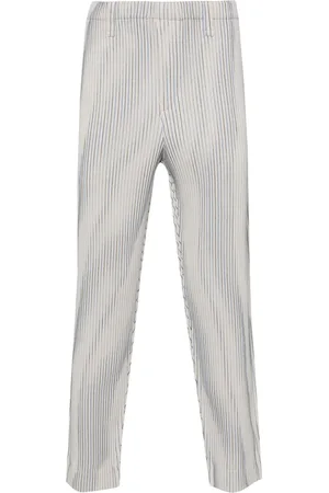 Issey Miyake Tweed Pleats cropped trousers