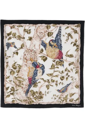 Salvatore Ferragamo 1970s bird-print silk scarf