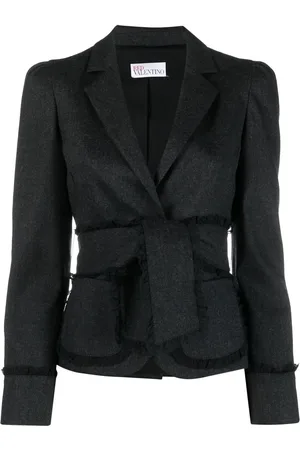 VALENTINO GARAVANI 2000s lace-trimmed belted jacket