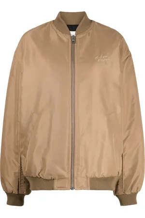 Maison Kitsuné Logo-embroidered zipped bomber jacket