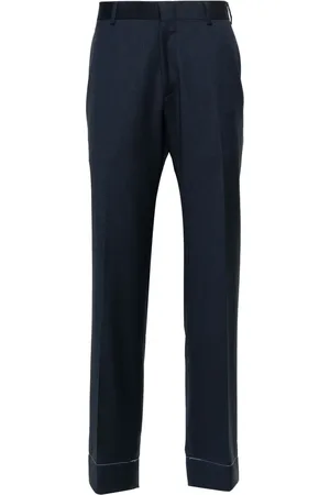 BRIONI Pressed-crease concealed-fastening tailored trousers