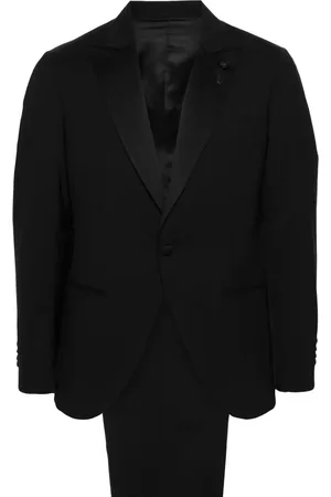 LARDINI Brooch-detail single-breasted suit