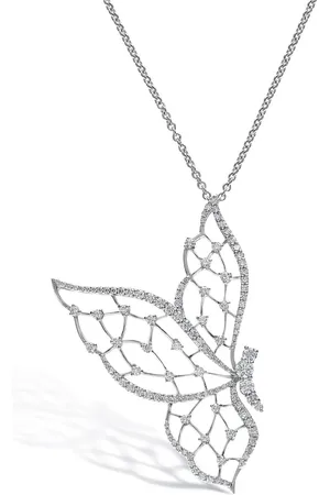 Leo Pizzo 18kt white gold diamond Light Wings necklace