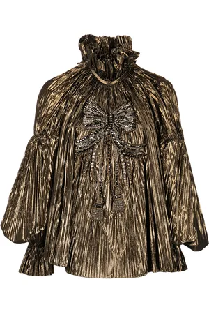 Dolce & Gabbana Crystal-embellished pleated blouse