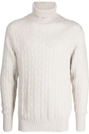 N.PEAL Cable-knit roll-neck jumper