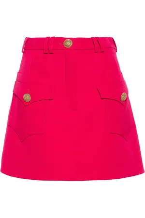 Balmain Lion engraved-buttons mini skirt