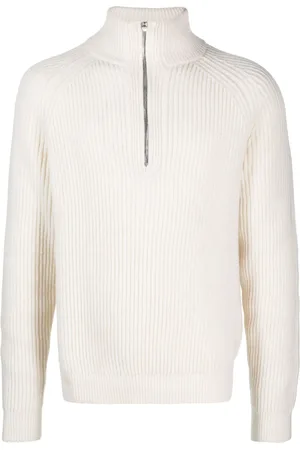 Fursac Ribbed-knit zip-up jumper