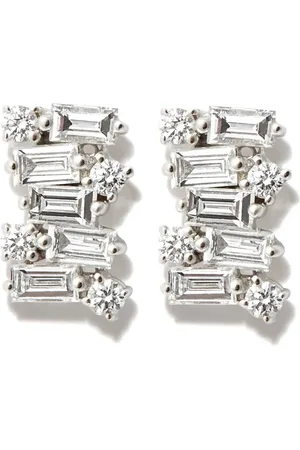 Suzanne Kalan 18kt white gold diamond stud earrings