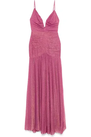 PATBO Metallic plunge maxi dress