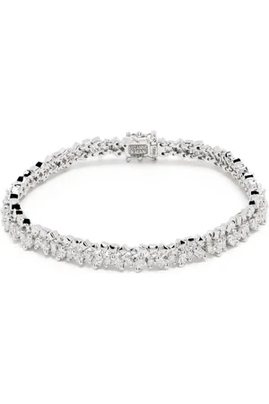 Suzanne Kalan 18kt white gold Princess diamond tennis bracelet