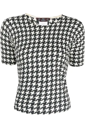 John Galliano 1990s houndstooth print short-sleeved top