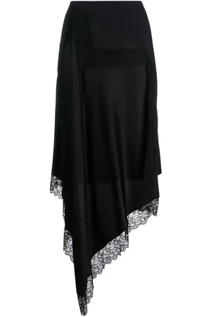 Maison Margiela Spliced lace-trim midi skirt