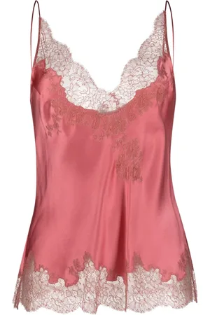 CARINE GILSON Lace-trimmed silk cami top