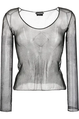 Tom Ford Sheer ribbed jersey top