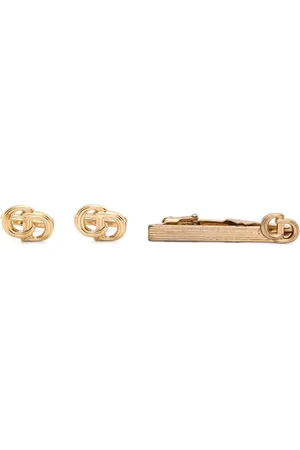 Dior 1990s CD logo cufflinks and tie clip set