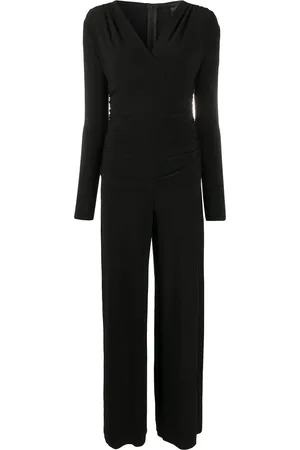 Norma Kamali Gathered wrap-front jumpsuit