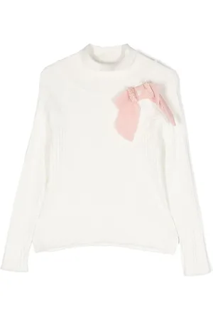 PATACHOU Bow-detail ribbed-knit jumper