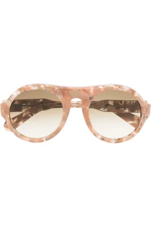 Chloé Pilot-frame tortoise-effect sunglasses