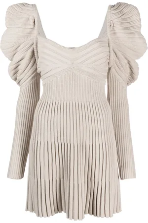 Cult Gaia Mutton-sleeve ribbed minidress
