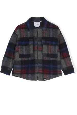 Aspesi Check-pattern knitted jacket