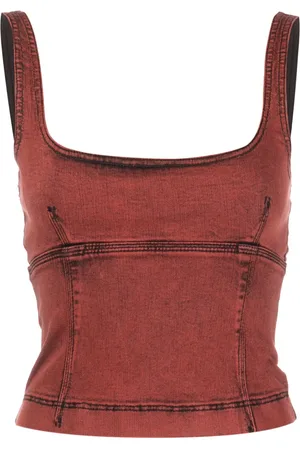 Patrizia Pepe Panelled sleeveless denim top