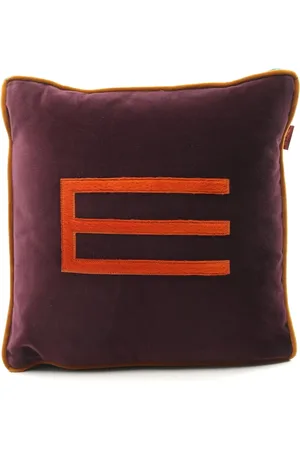 Etro 2020s E-logo velour cushion