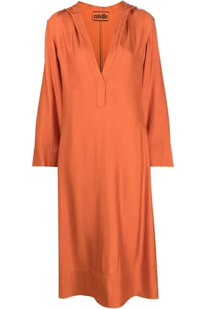 Colville V-neck hooded dress