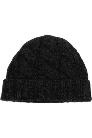 N.PEAL Chunky cable beanie hat