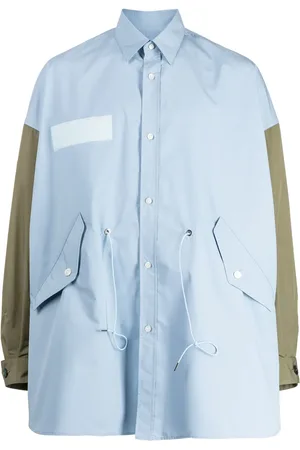 Fumito Ganryu Two-tone drawstring-waist shirt