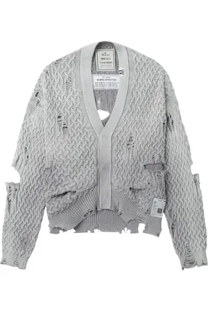 Maison Mihara Yasuhiro Ripped-detailing cardigan