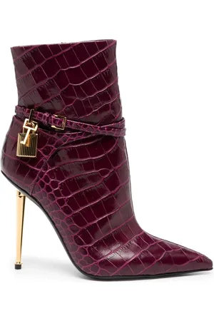 Tom Ford Padlock crocodile-embossed ankle boots