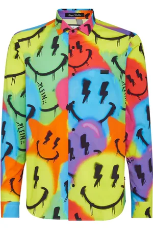 Philipp Plein Sugar Daddy Smile Graffiti cotton shirt
