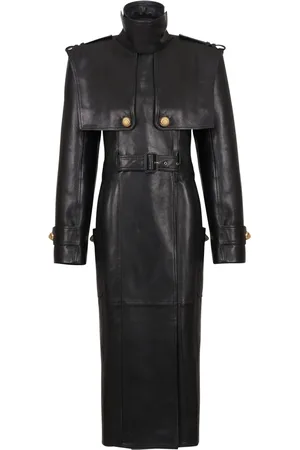 Balmain Belted lambskin trench coat