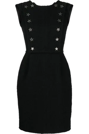 CHANEL 2014 CC-buttons tweed minidress