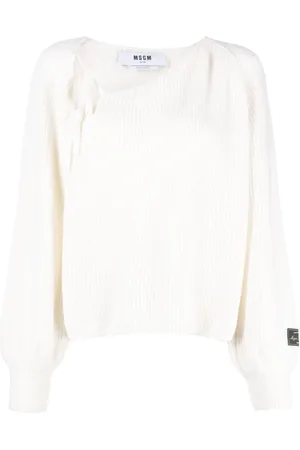 Msgm Tie-detail ribbed jumper