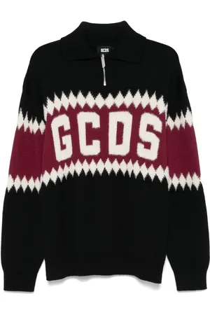 GCDS Logo-intarsia sweater