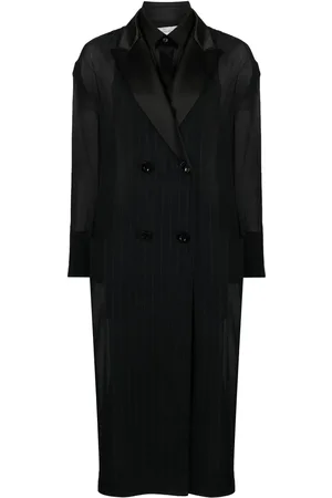 SACAI Layered chiffon-effect trench coat